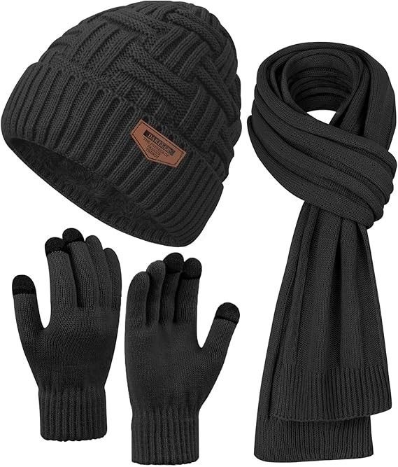 Men's Winter Hat For Men With Scarf Knit